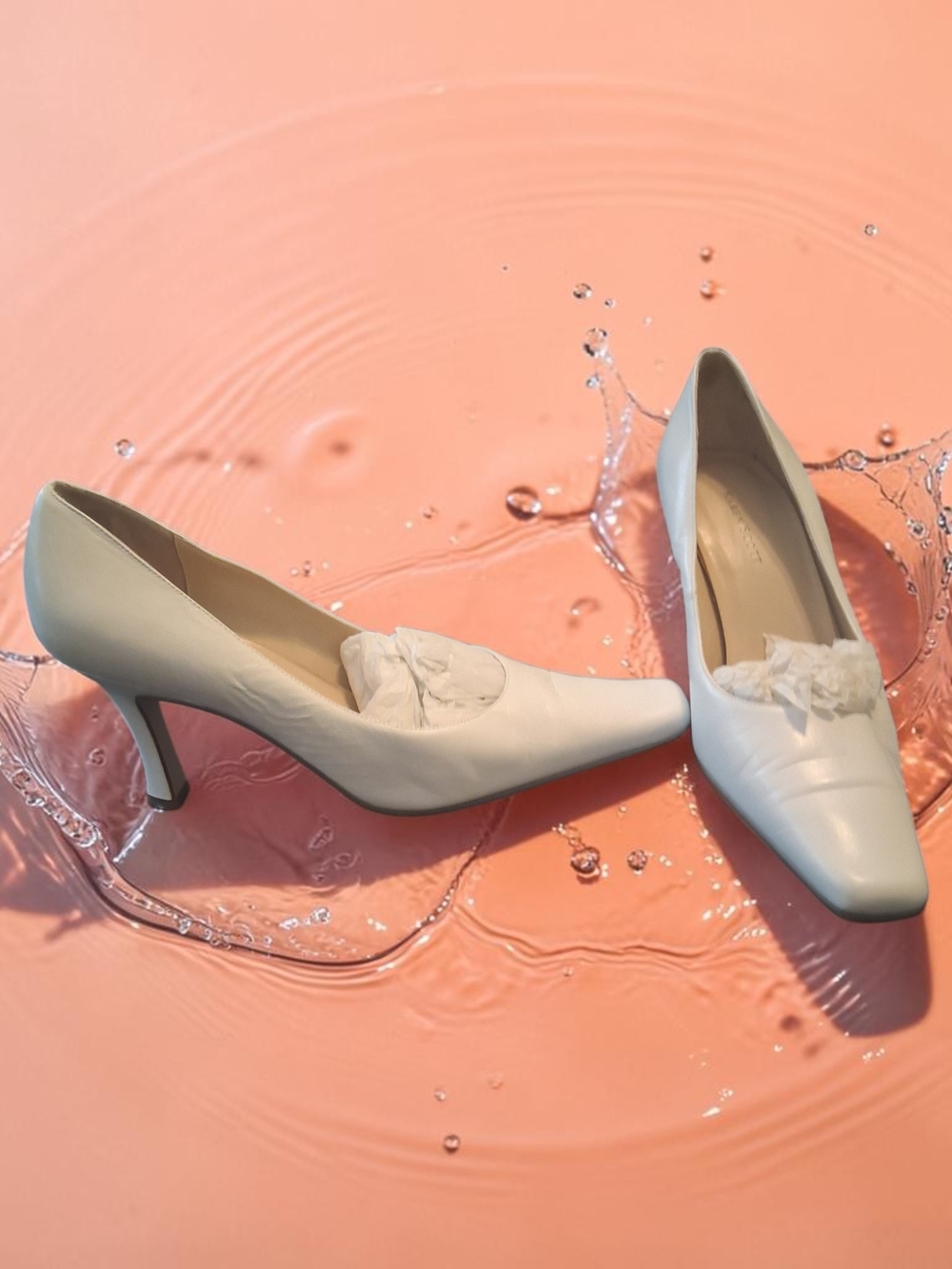 Vintage Karen Scott white leather square toe Kitten Heels Women Shoes Size 9.5 - Picture 3 of 7